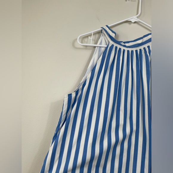 J.Crew Blue and White Striped Cotton Work Summer SunDress Dress Size 12 - Picture 3 of 15